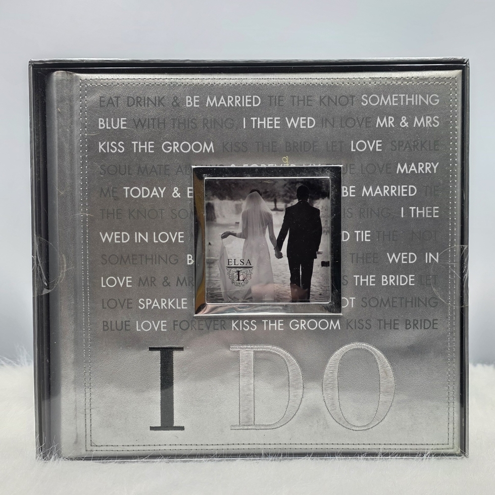 Wedding "I DO" Photo Album Holds 160 4x6 Pictures